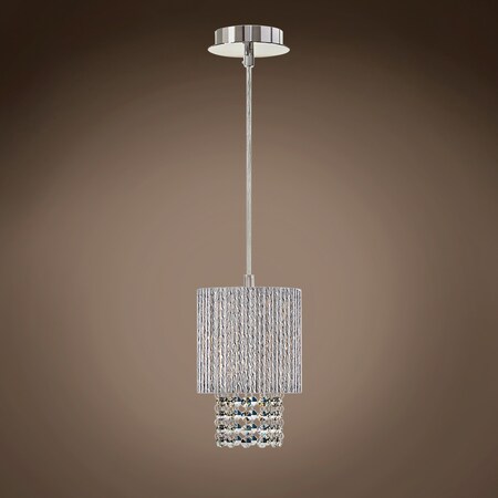 Joshua Marshal Diamond & Ice One Light 6 Chrome Pendant with Clear European Crystals" 701776-001